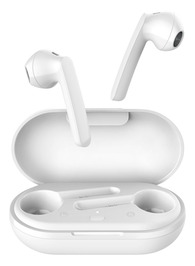 باورولوجي سماعات أذن ستيريو لاسلكية حقيقية مع وقت تشغيل يصل إلى 10 ساعات / سماعات أذن بلوتوث / سماعات رأس لاسلكية حقيقية بصوت غني - أبيض - Image 1